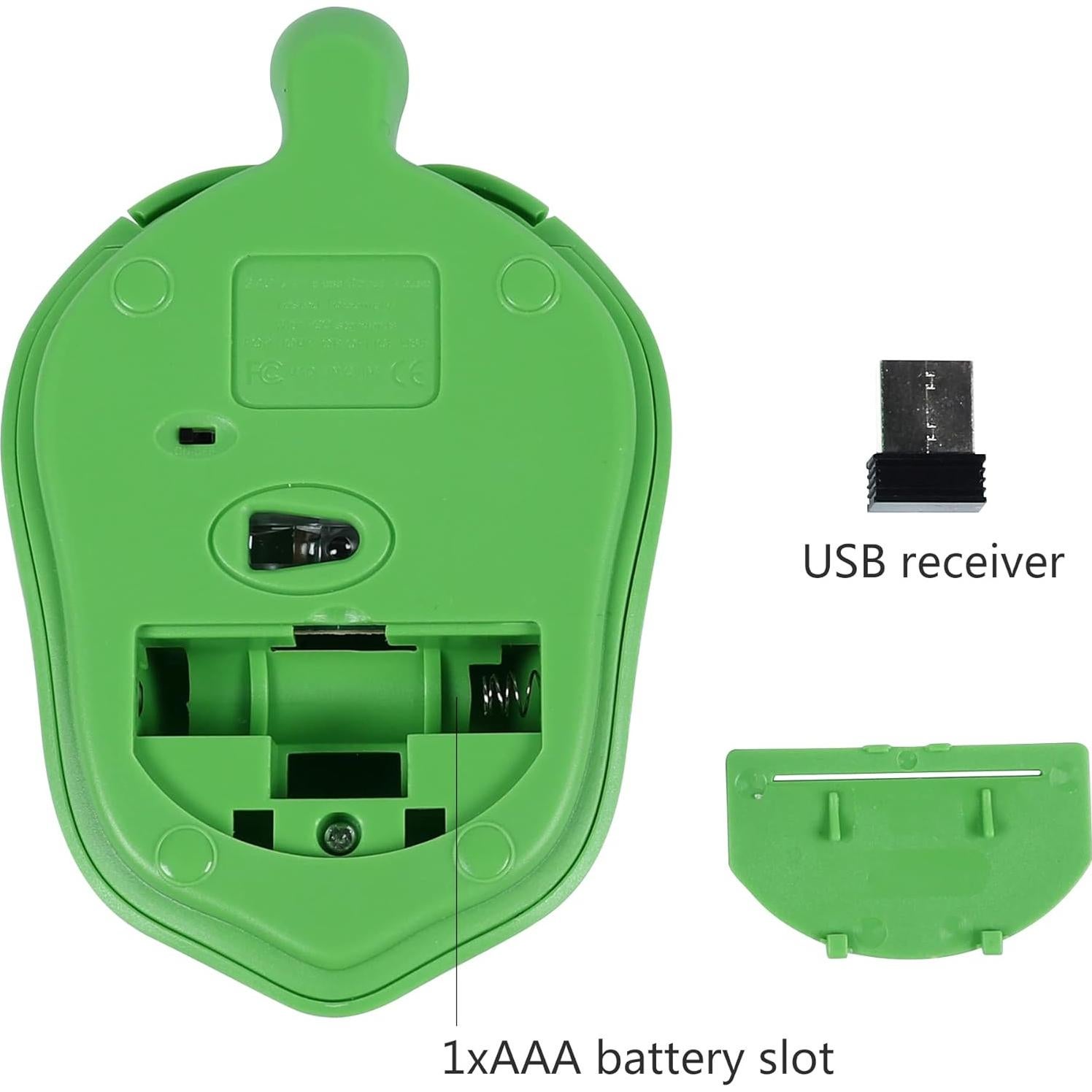 Ratón Inalámbrico Tortuga Dpisuuk Verde 1200DPI Clic Silencioso