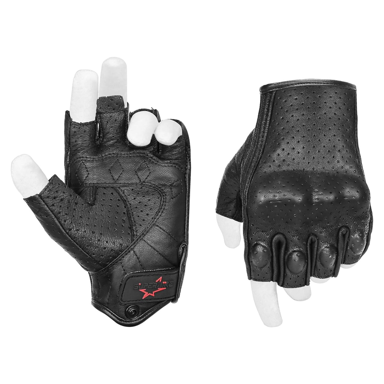 Guantes de Motocicleta Superbike G11 Negro Sin Dedos L