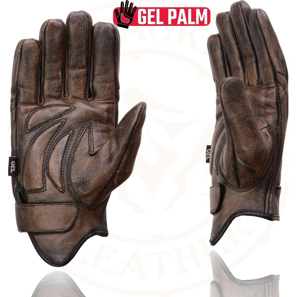 Guantes de Moto Milwaukee MG7512 Cuero Marrón Acolchados