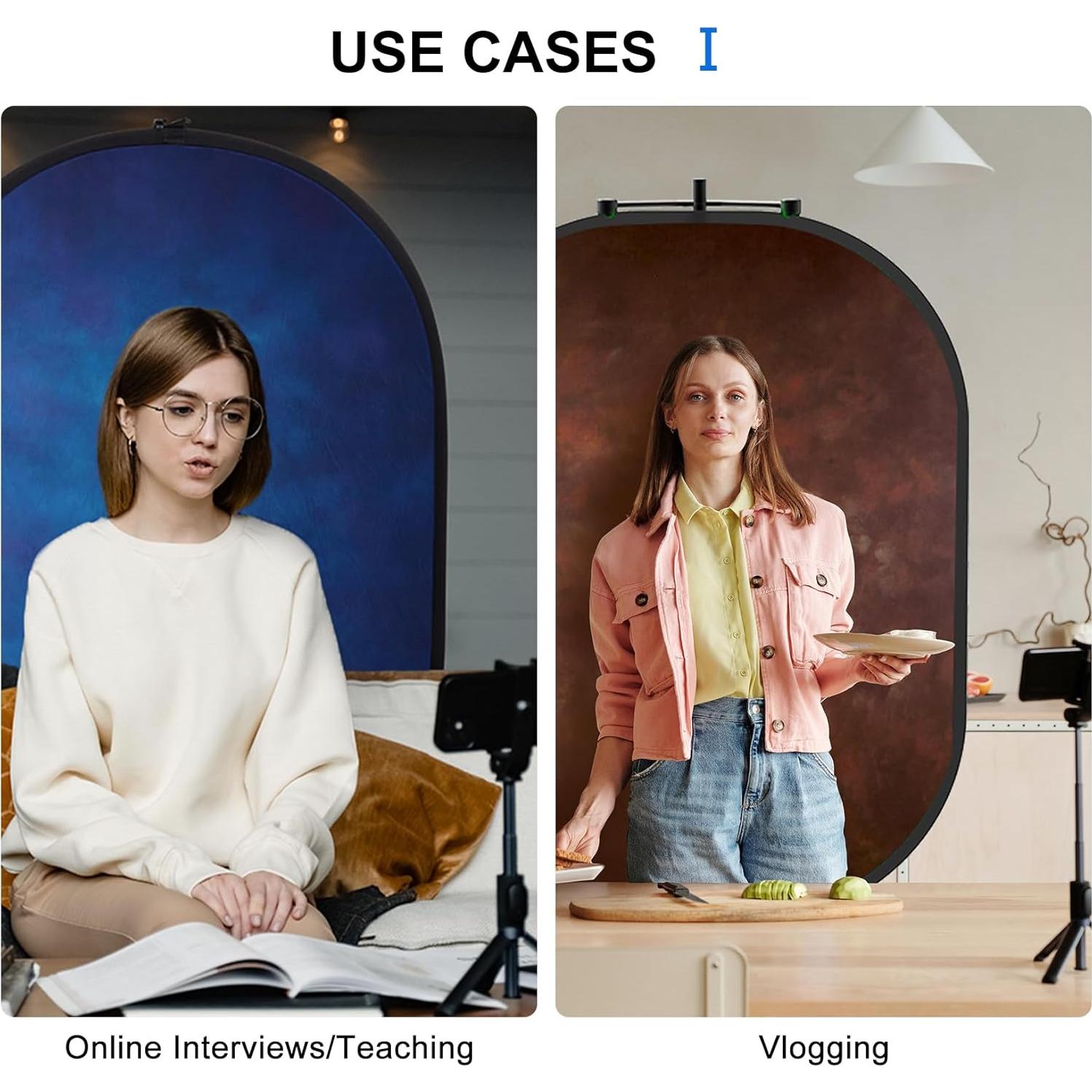 Fondo Portátil Doble Cara Selens 140x200 cm Azul/Marrón