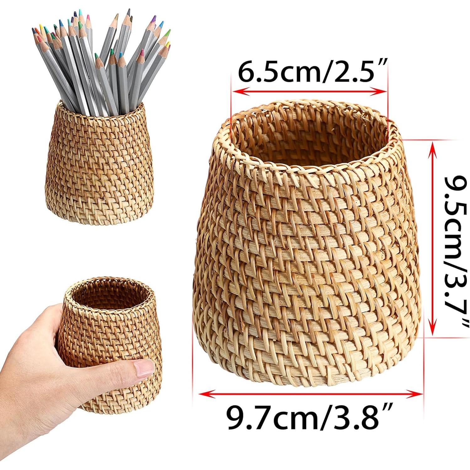 Organizador de Escritorio BTSKY 3 Pack Ratan Hecho a Mano