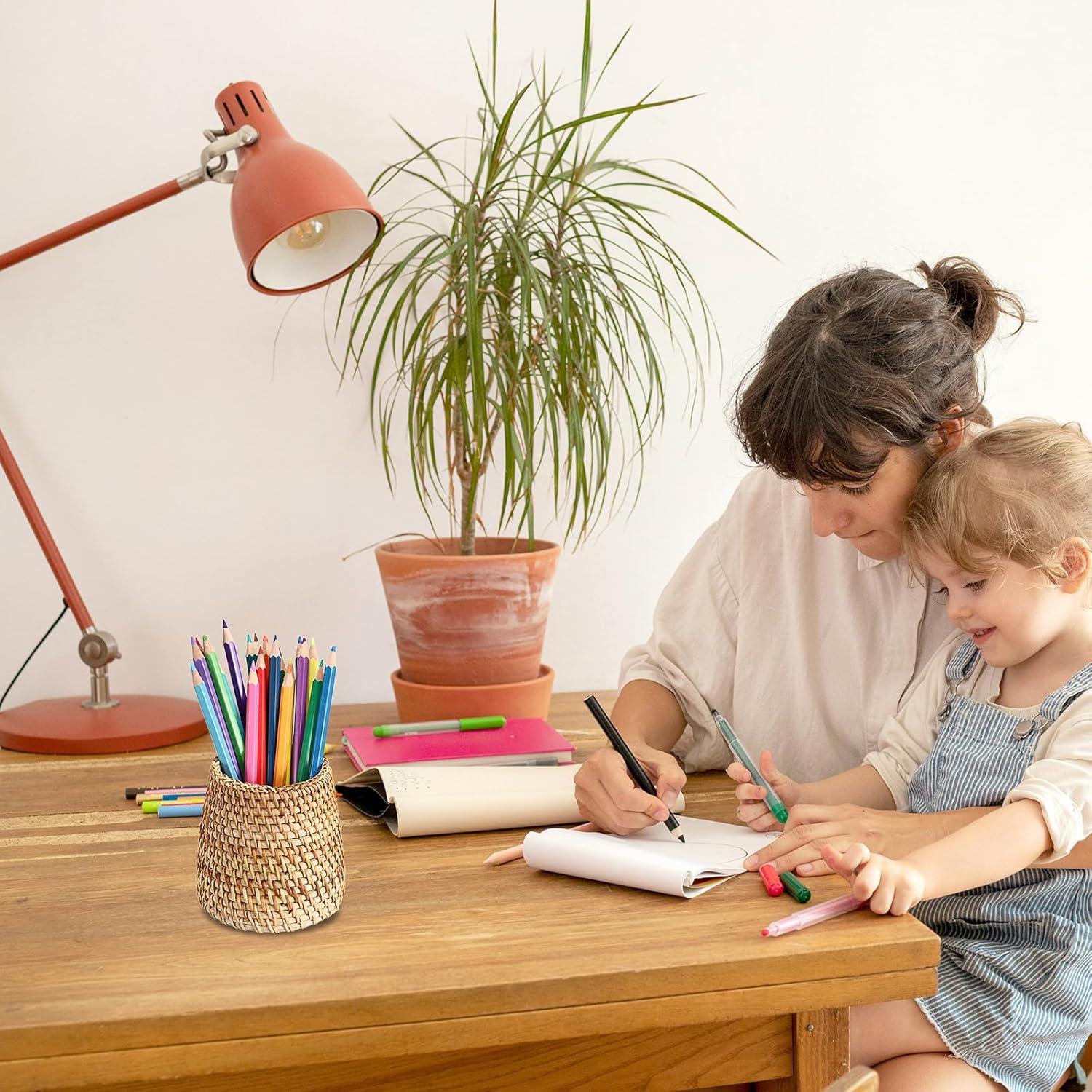 Organizador de Escritorio BTSKY 3 Pack Ratan Hecho a Mano