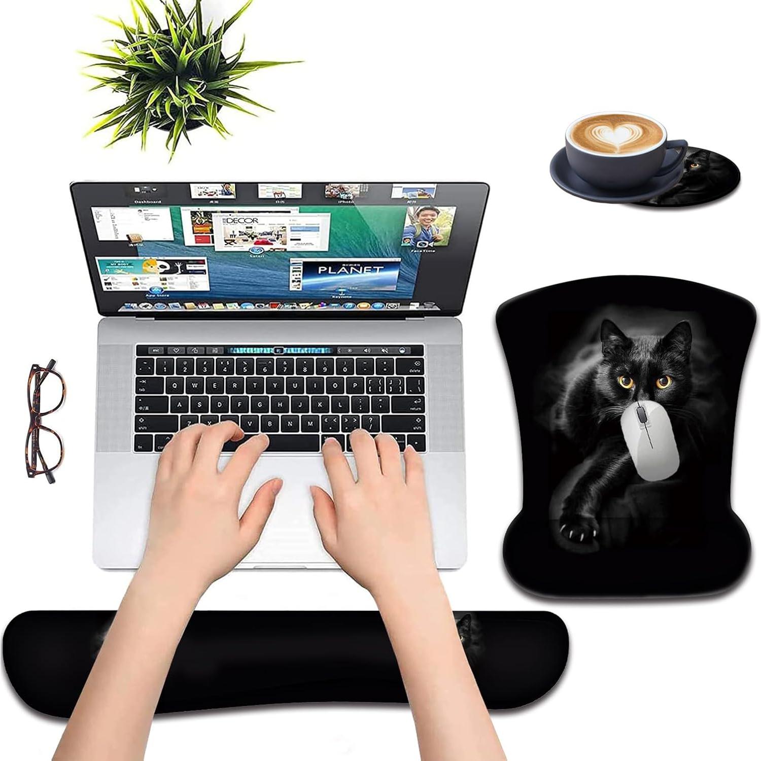 Juego de Alfombrilla de Ratón y Soporte para Muñeca FOKBVNFLL