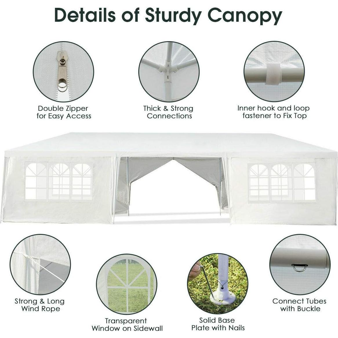 Carpa Impermeable Tangkula 3x9m con 6 Paredes y 2 Puertas