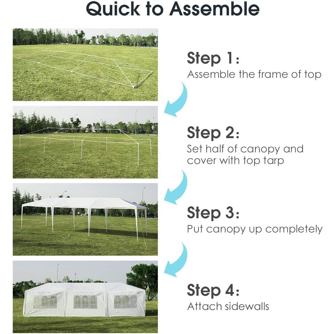 Carpa Impermeable Tangkula 3x9m con 6 Paredes y 2 Puertas