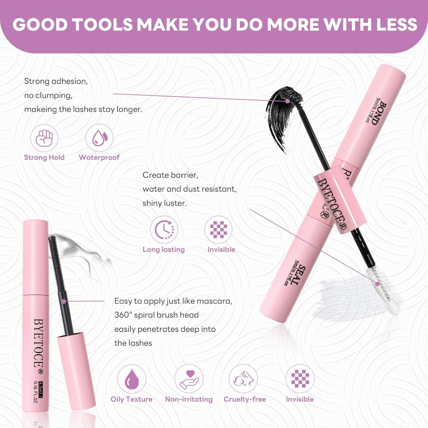 Kit de Extensión de Pestañas Falsas BYETOCE 320 Grupos 8-18MM