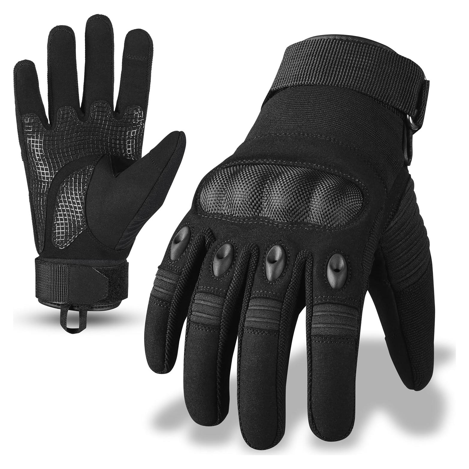 Guantes de Motocicleta aaasportx Negros con Protección Táctil