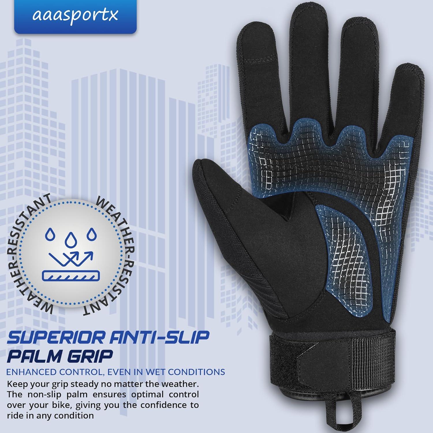 Guantes de Motocicleta aaasportx Negros con Protección Táctil