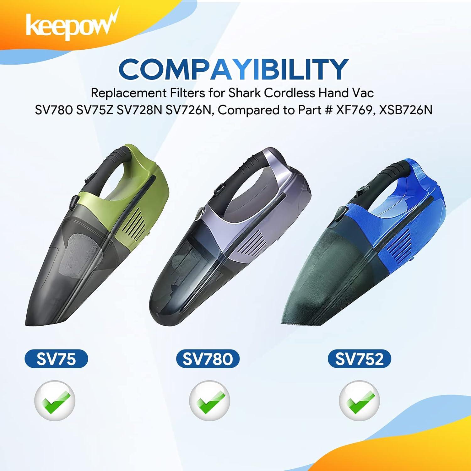 Filtro de Reemplazo KEEPOW para Aspiradora Shark SV75 - 4 Paquete