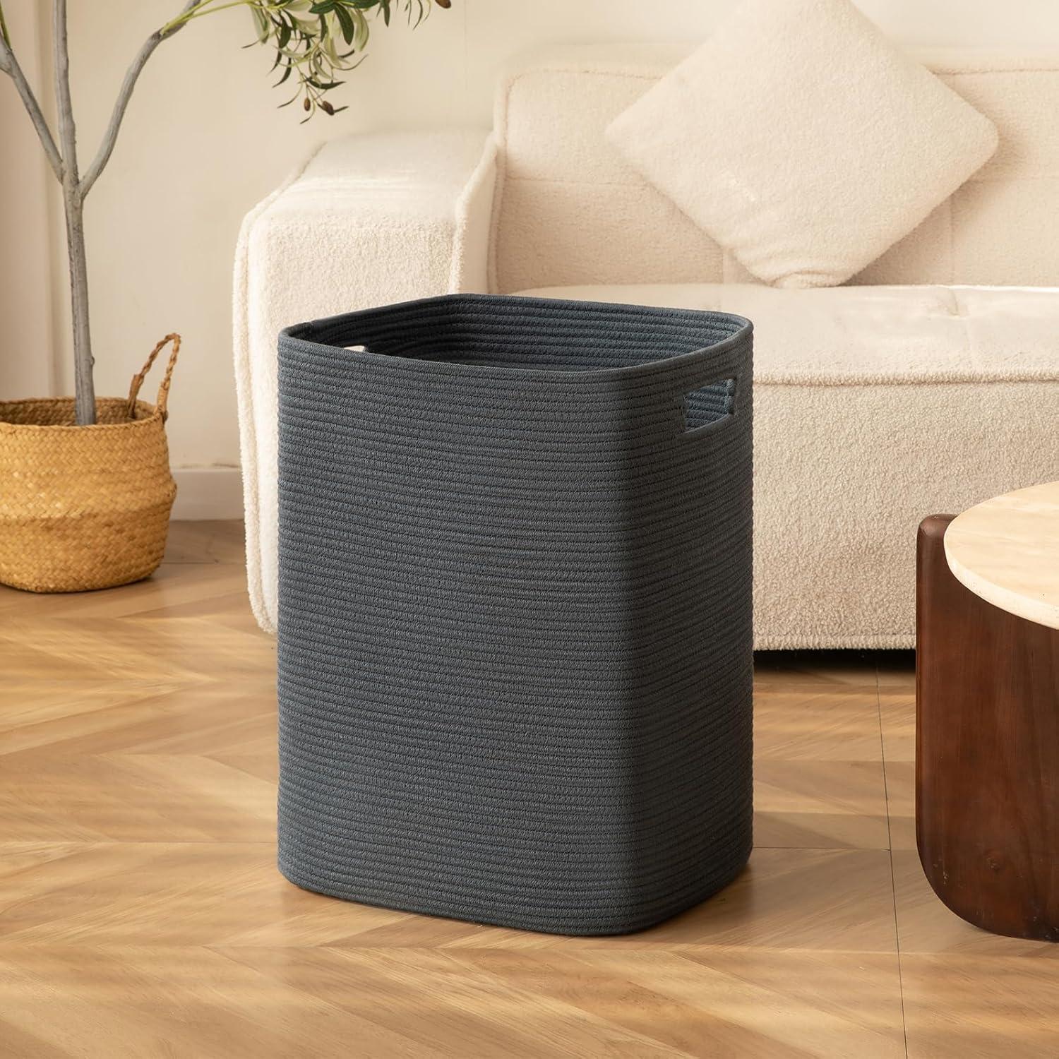 Cesta de Ropa Grande OIAHOMY Algodón 76L Azul 40.6x33x55.9cm