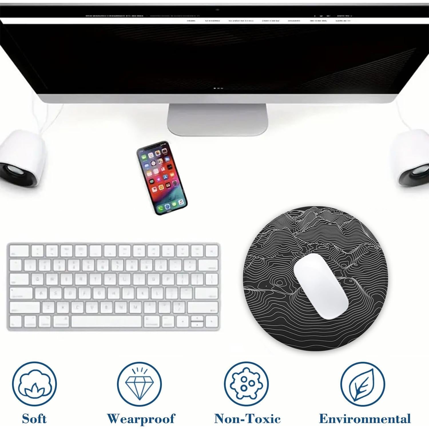 Alfombrilla de Ratón Redonda Ghatobty Mapa Topográfico 20 cm