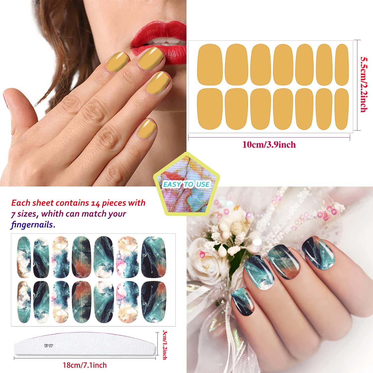 JERCLITY 336 Piezas Stickers de Uñas Autoadhesivos Clásicos