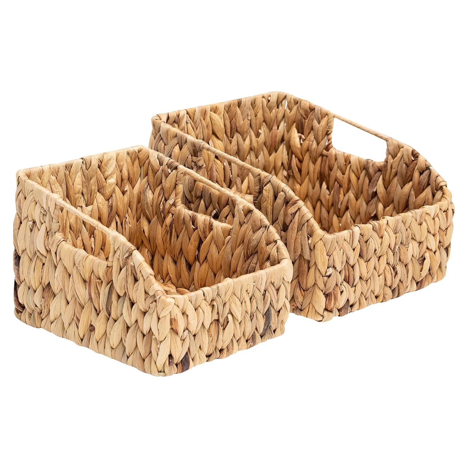 Cestas de Mimbre FairyHaus 2 Piezas Grandes Naturales 22.86x27.94cm