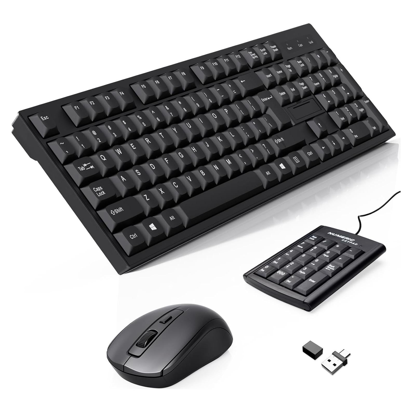 Combo Teclado y Ratón Inalámbrico BAGINGAN QWERTY 2.4G Negro