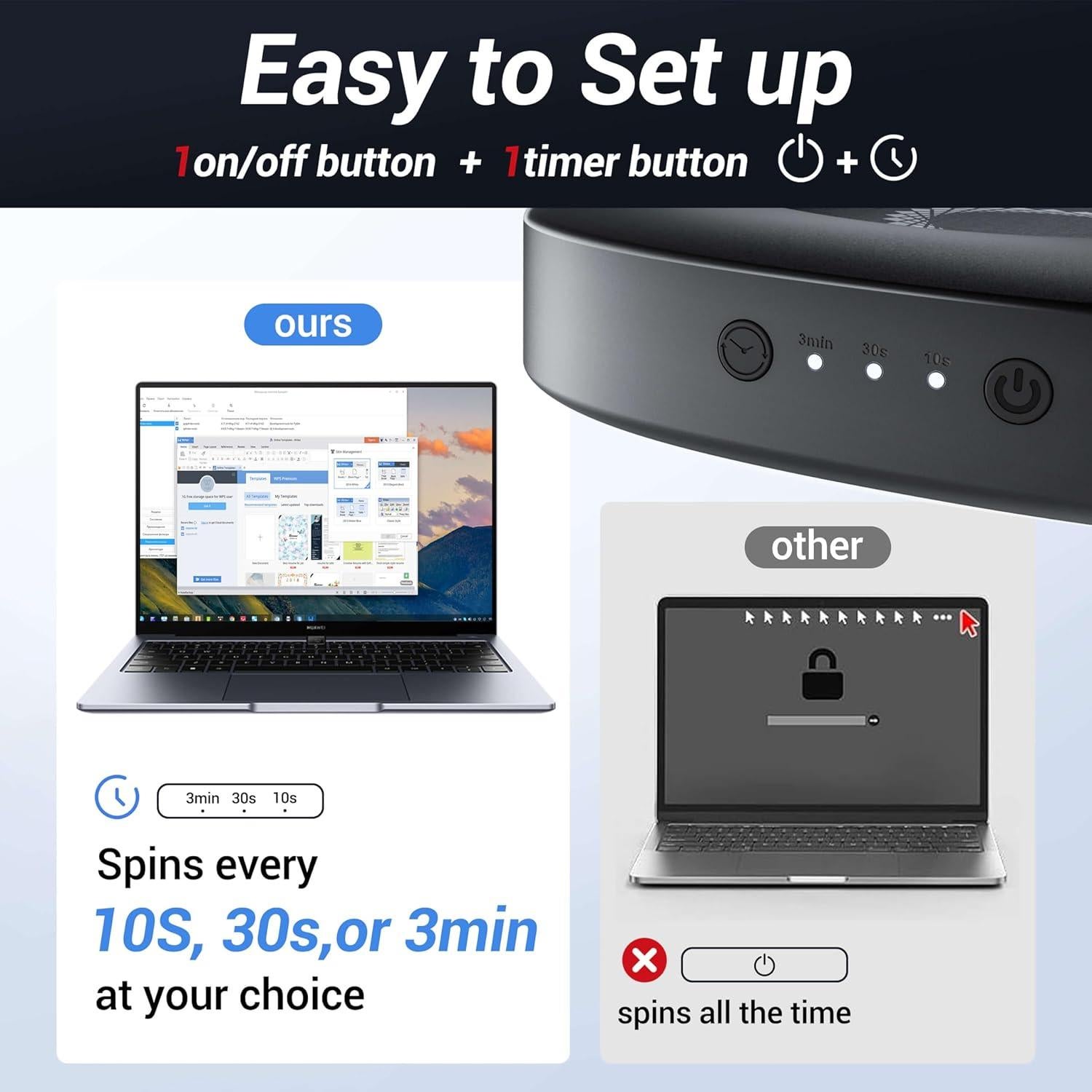 Mouse Jiggler Indetectable MEKASS con Temporizador Ultra-Silencioso