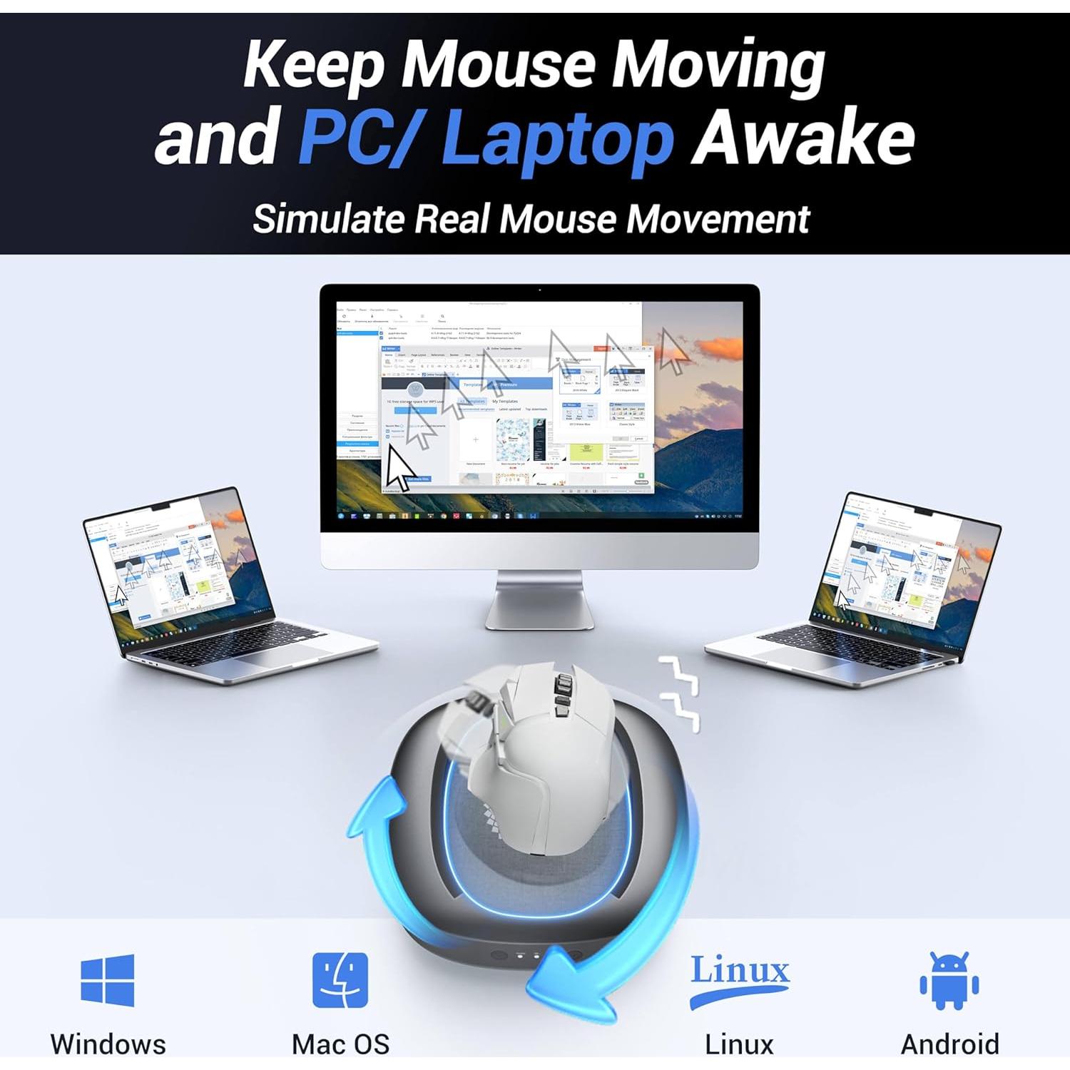 Mouse Jiggler Indetectable MEKASS con Temporizador Ultra-Silencioso