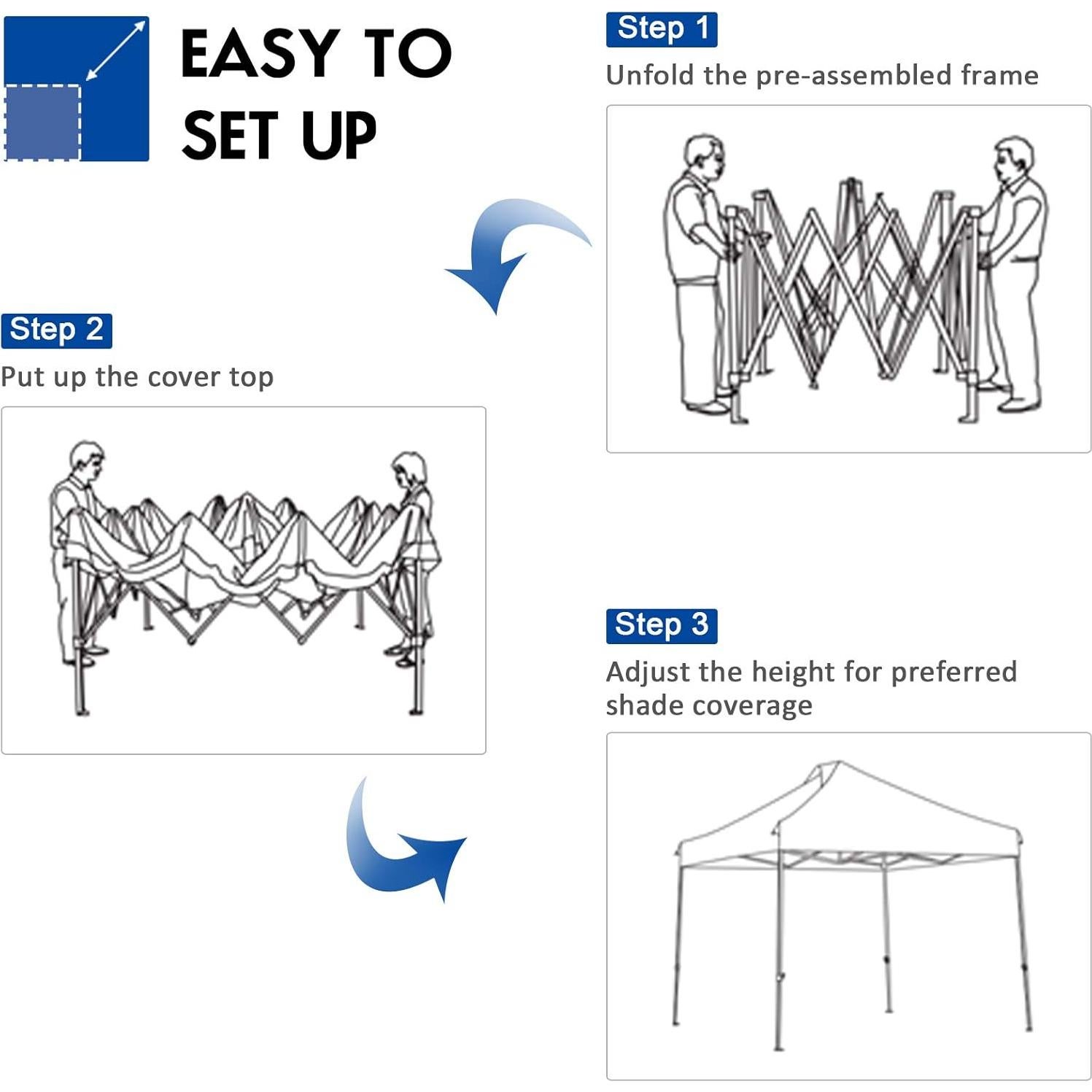Carpa Plegable Tangkula 3 Alturas 9.29 m² Azul