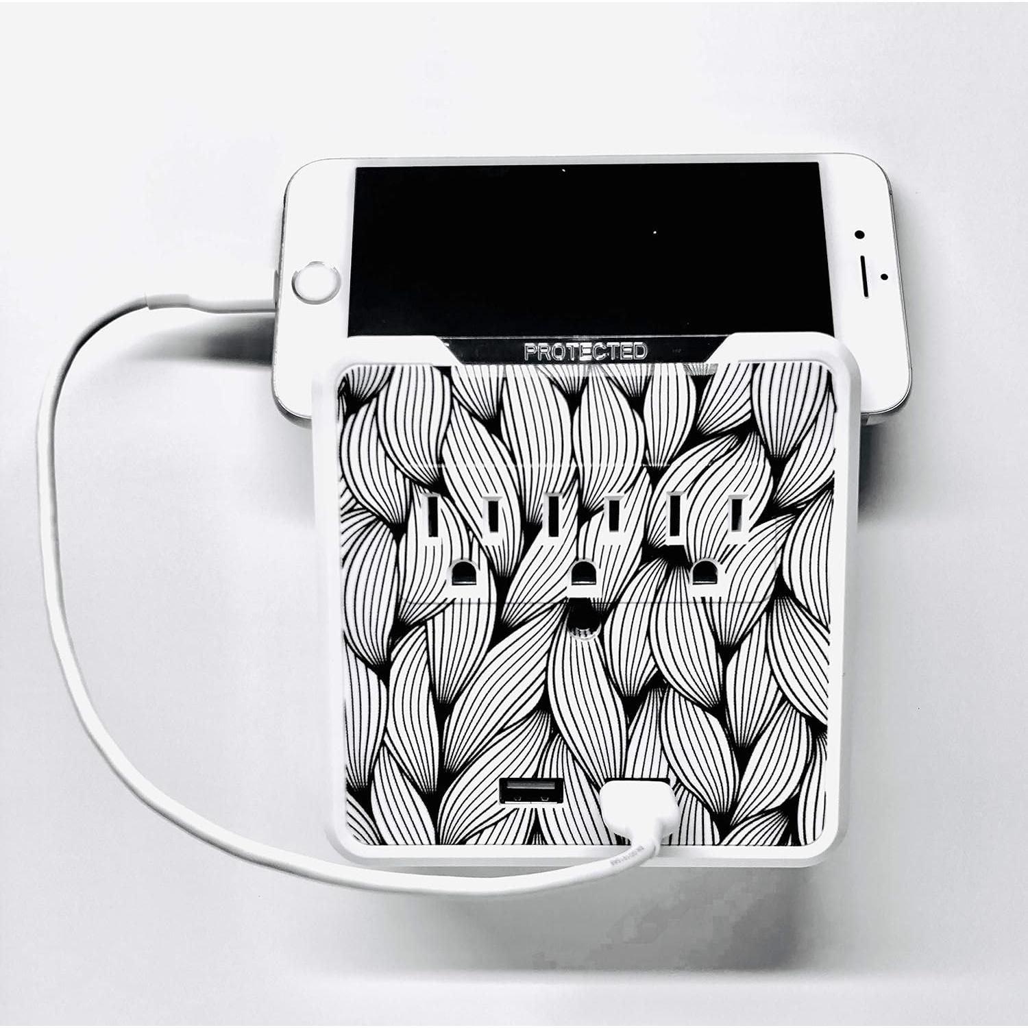 Glamsockets Protector de Sobretensión Decorativo USB 3 Salidas