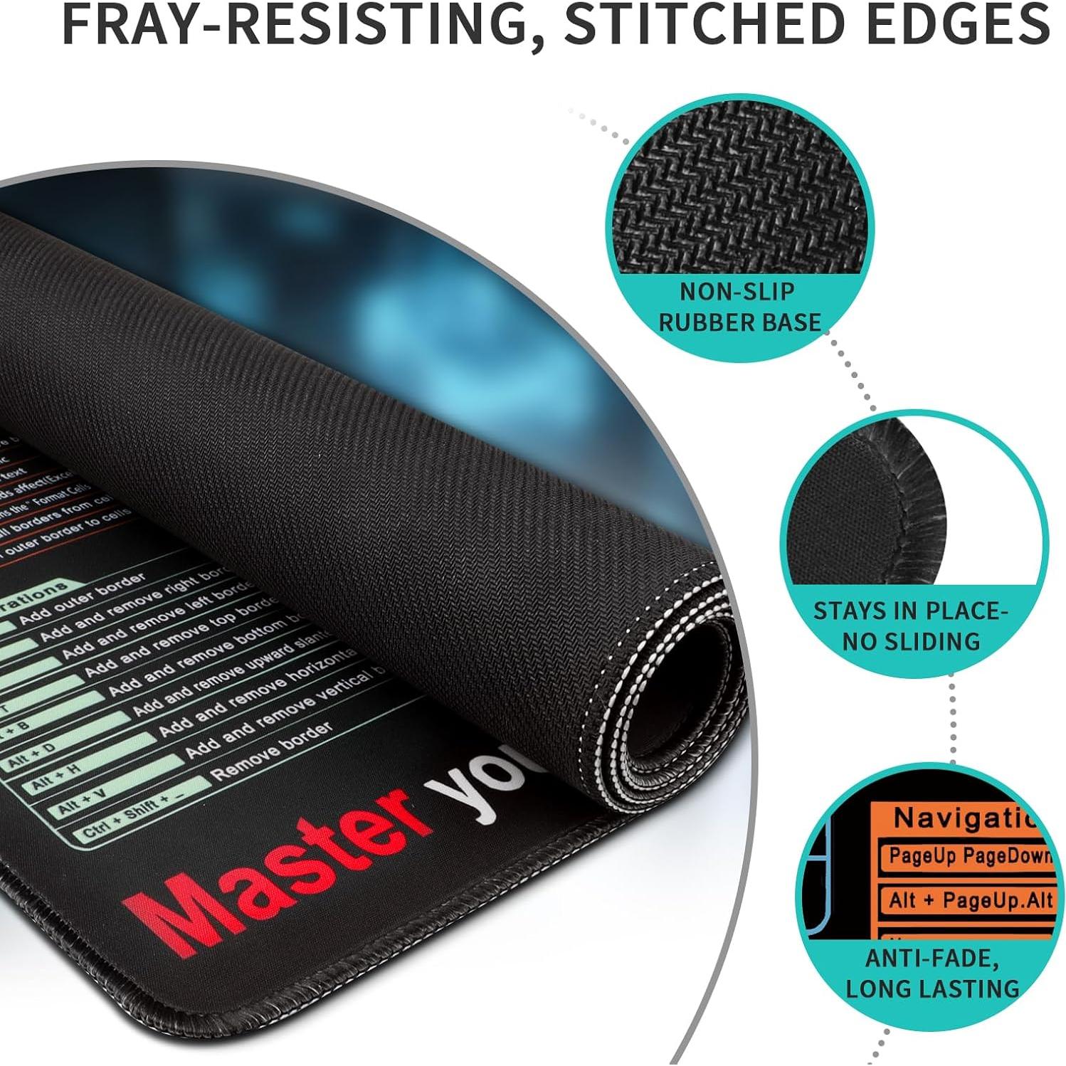 Alfombrilla de Ratón Grande Furniou con Atajos de Excel 30x5cm