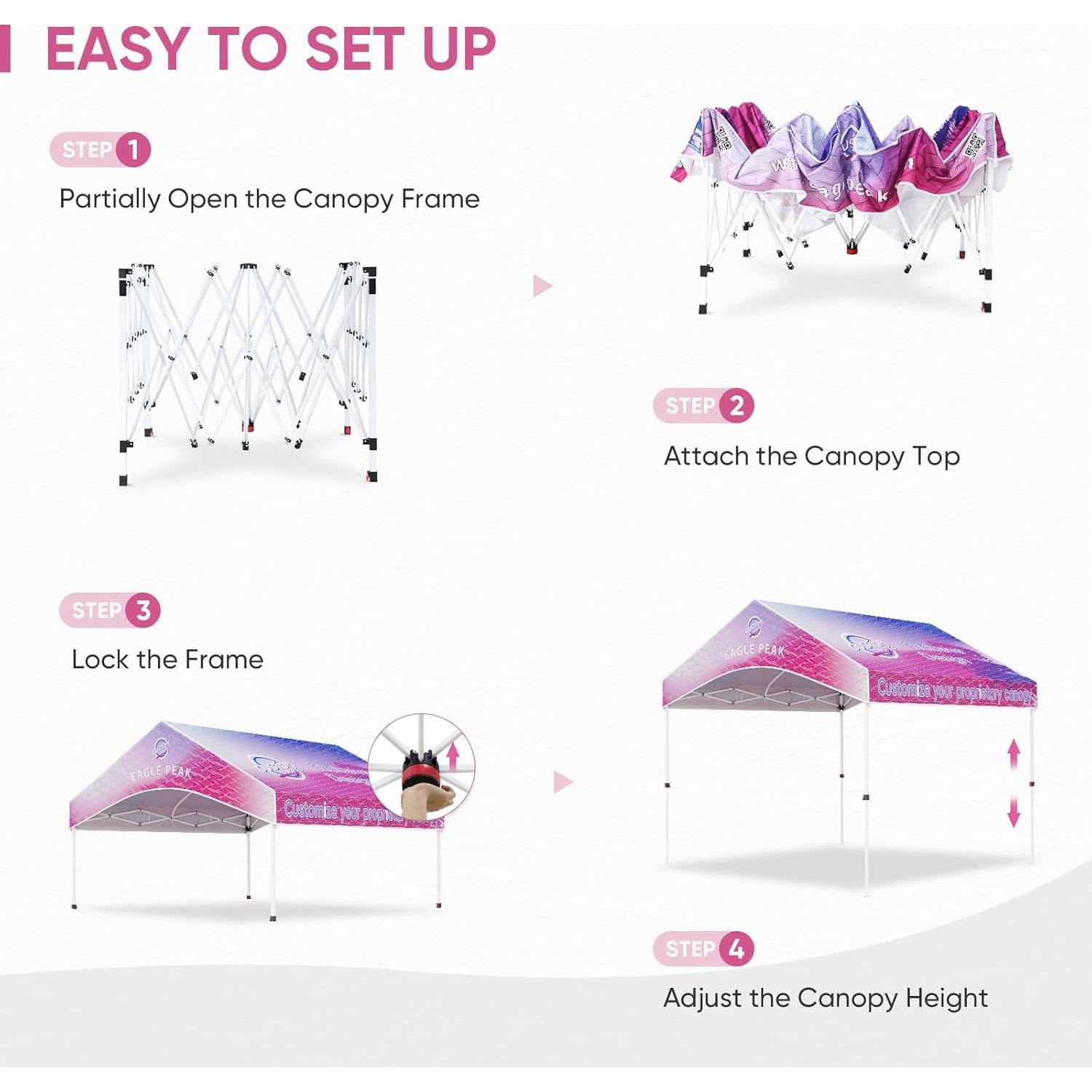 Carpa Personalizada EAGLE PEAK 10x10 Techo a Dos Aguas