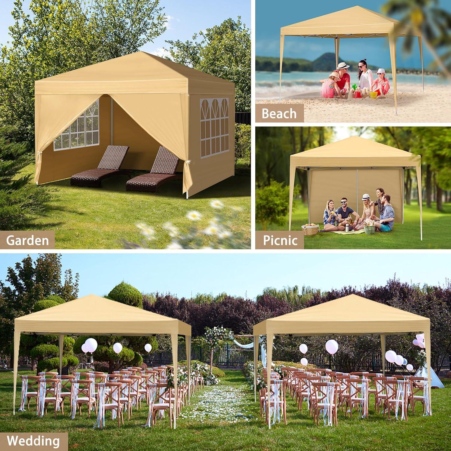 Carpa Plegable 3x3m MELOSHM Impermeable con 4 Paredes