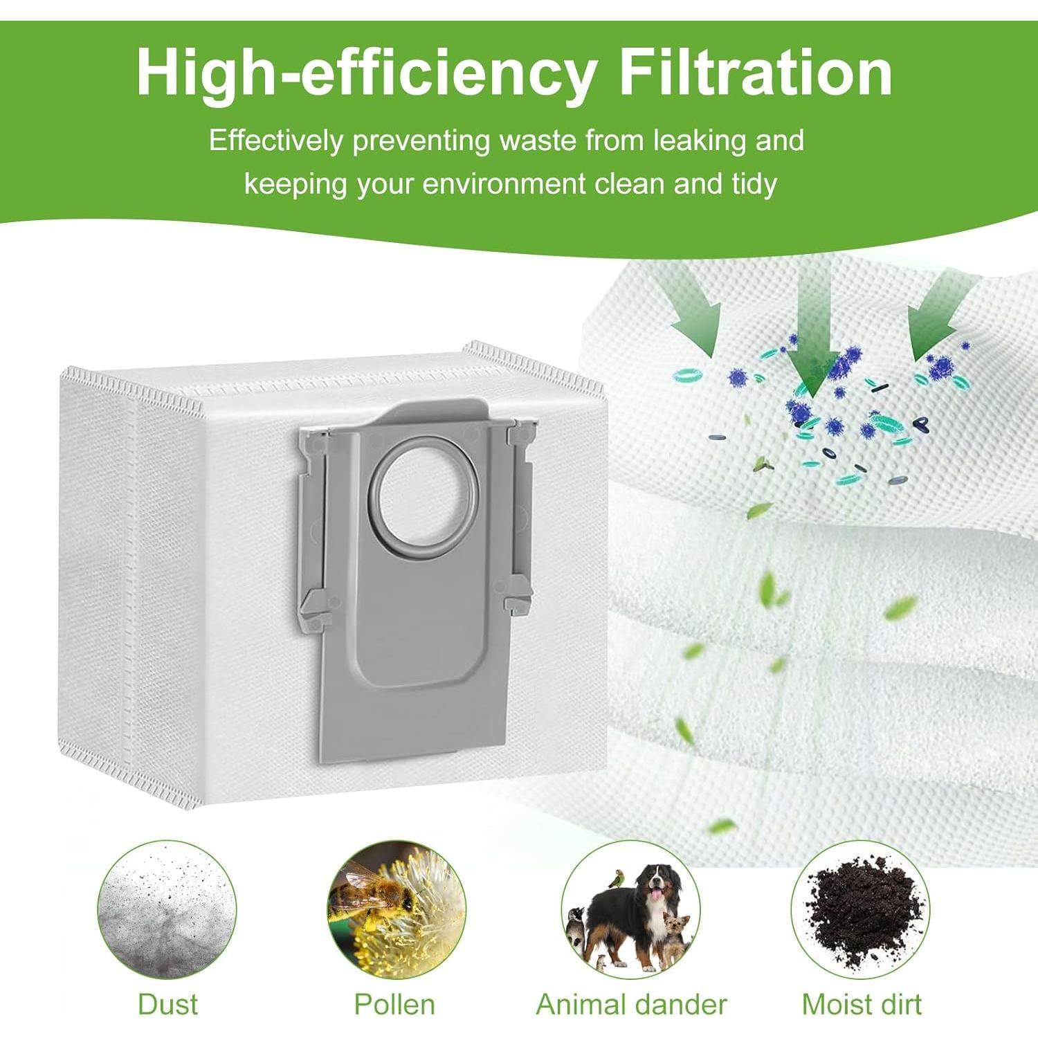 16 Bolsas de Repuesto RelaxNest para Aspiradora Roborock Q5/Q7/Q8