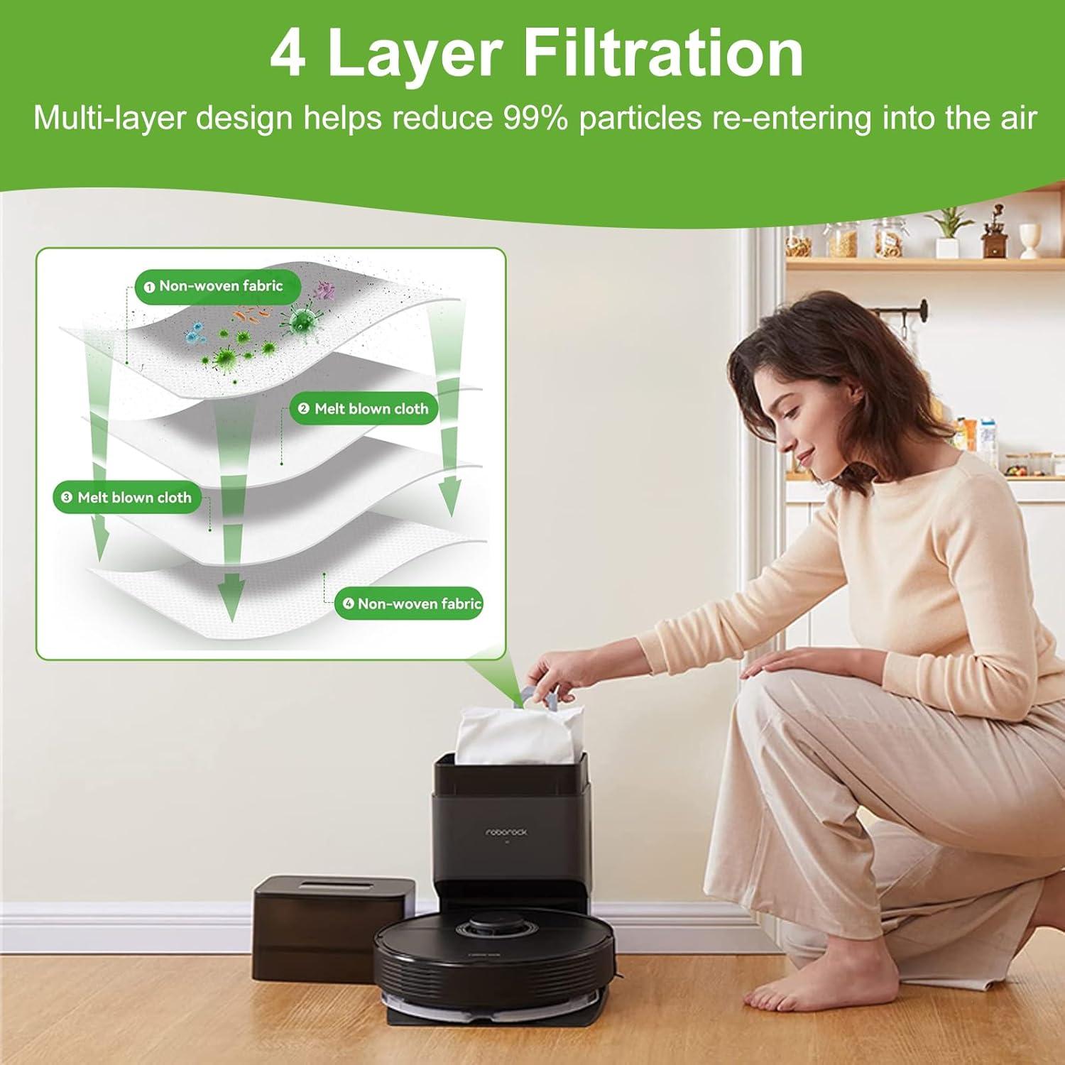 16 Bolsas de Repuesto RelaxNest para Aspiradora Roborock Q5/Q7/Q8