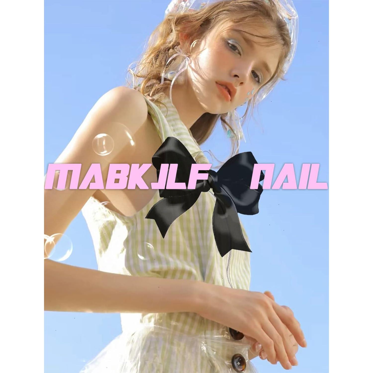 Uñas Postizas del 4 de Julio MABKJLF 24 Pcs Brillantes