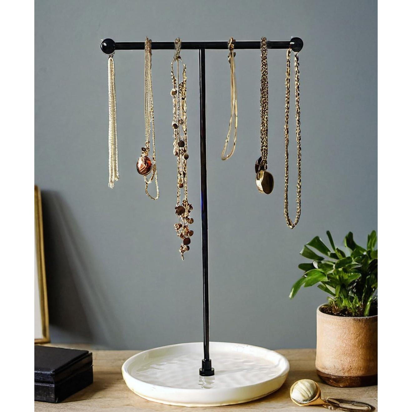 Soporte para Collares VROOMIUM Cerámica Blanco Chic 15.24cm