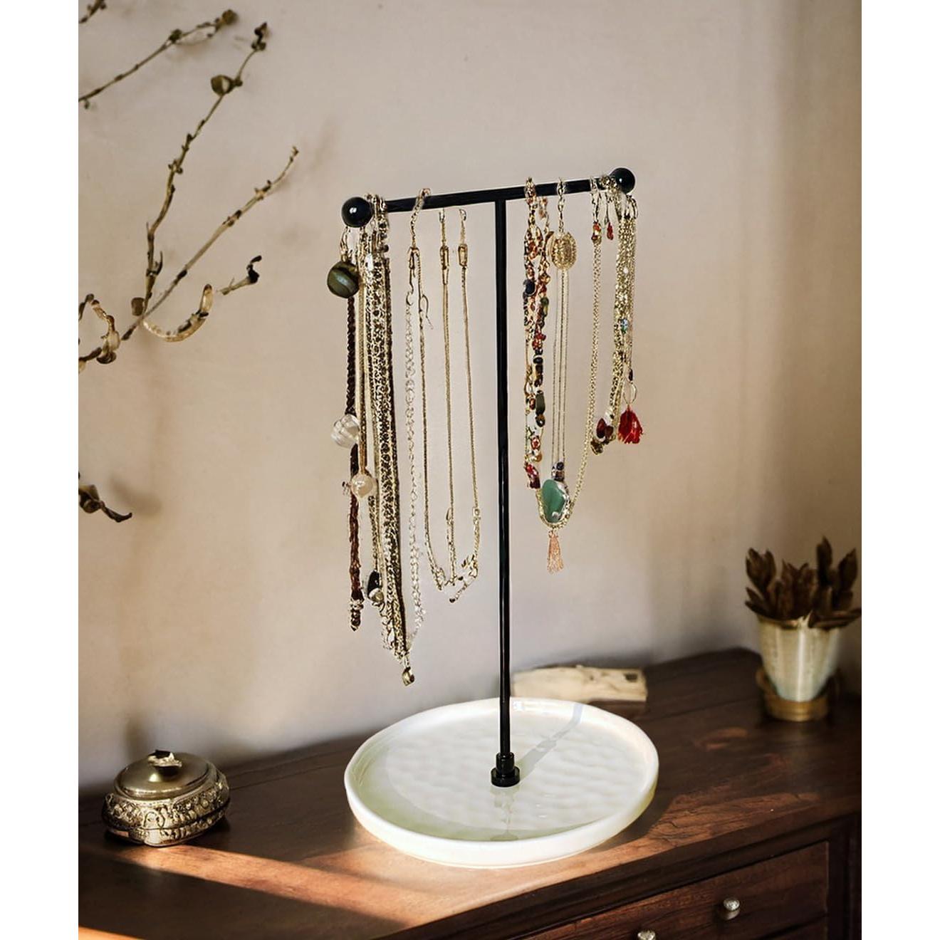 Soporte para Collares VROOMIUM Cerámica Blanco Chic 15.24cm