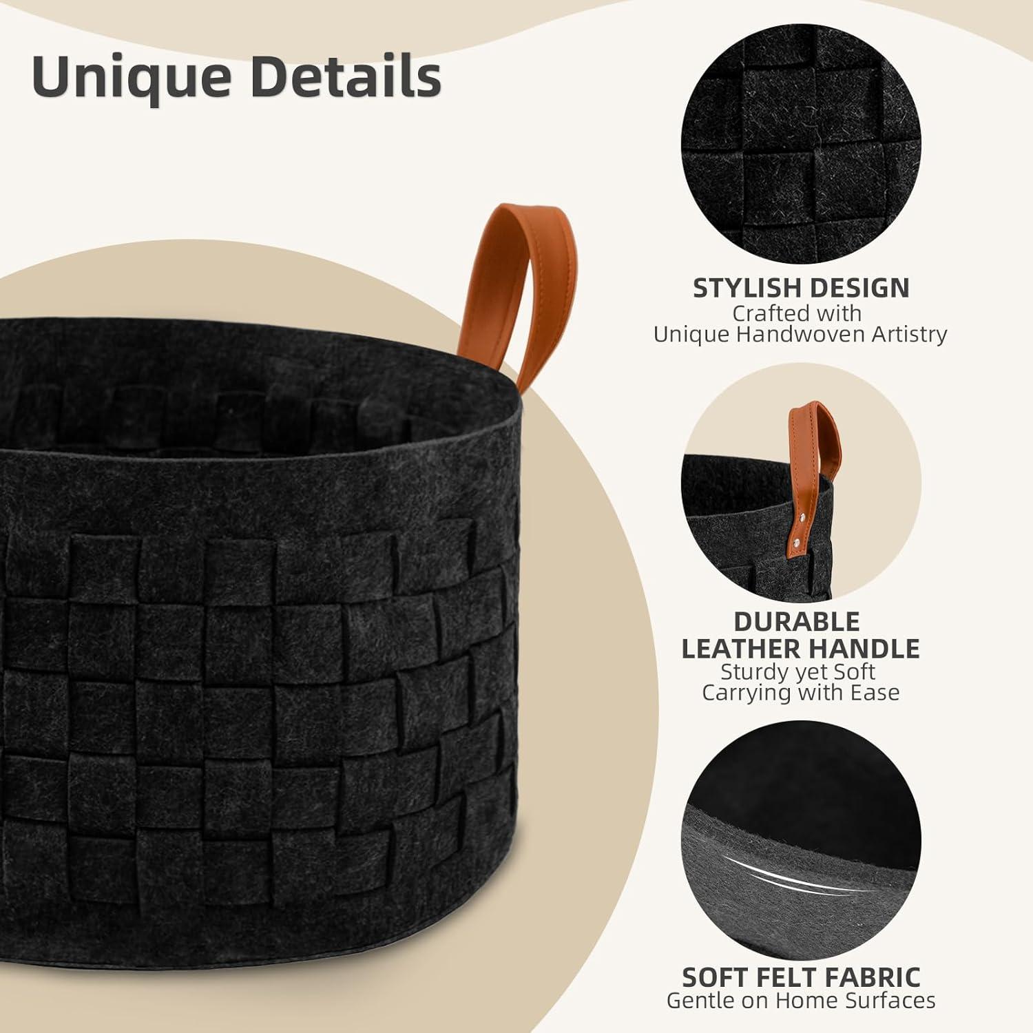 Cesta de Lavandería Fieltro BOLDMONKEY 50.8x50.8x29.9 cm Gris