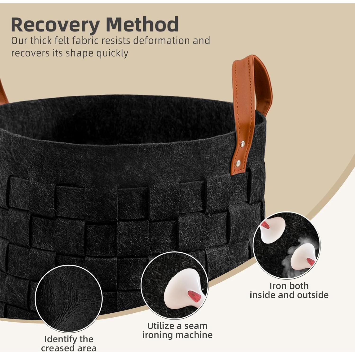 Cesta de Lavandería Fieltro BOLDMONKEY 50.8x50.8x29.9 cm Gris