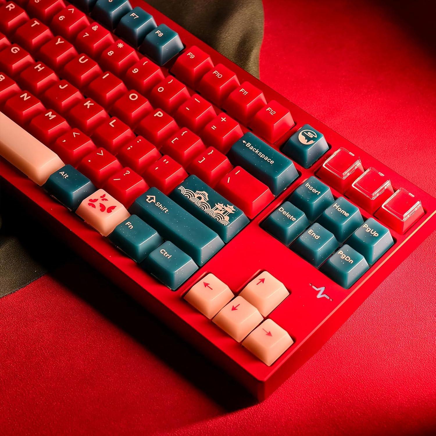 Teclado Mecánico JSJT - 170 Teclas Translúcidas Frijol Rojo