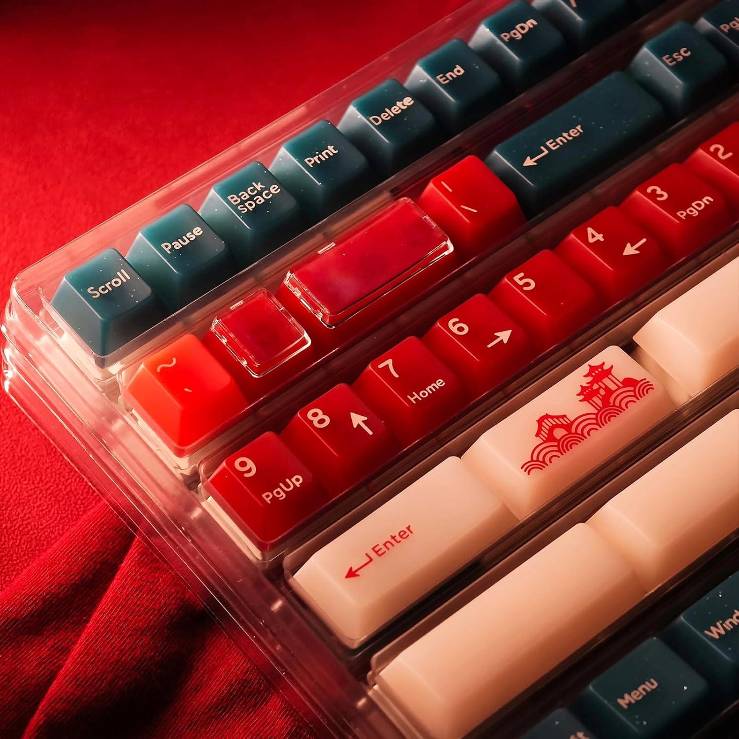 Teclado Mecánico JSJT - 170 Teclas Translúcidas Frijol Rojo