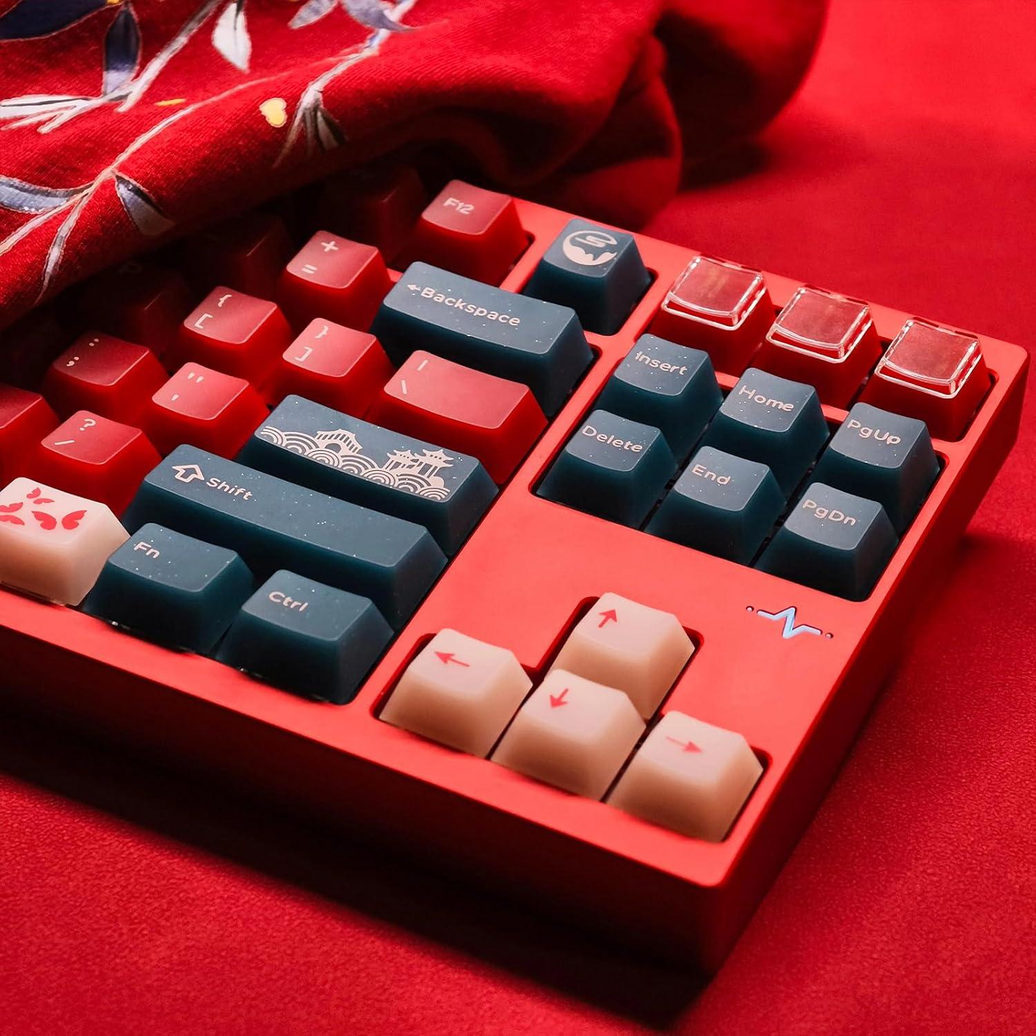 Teclado Mecánico JSJT - 170 Teclas Translúcidas Frijol Rojo