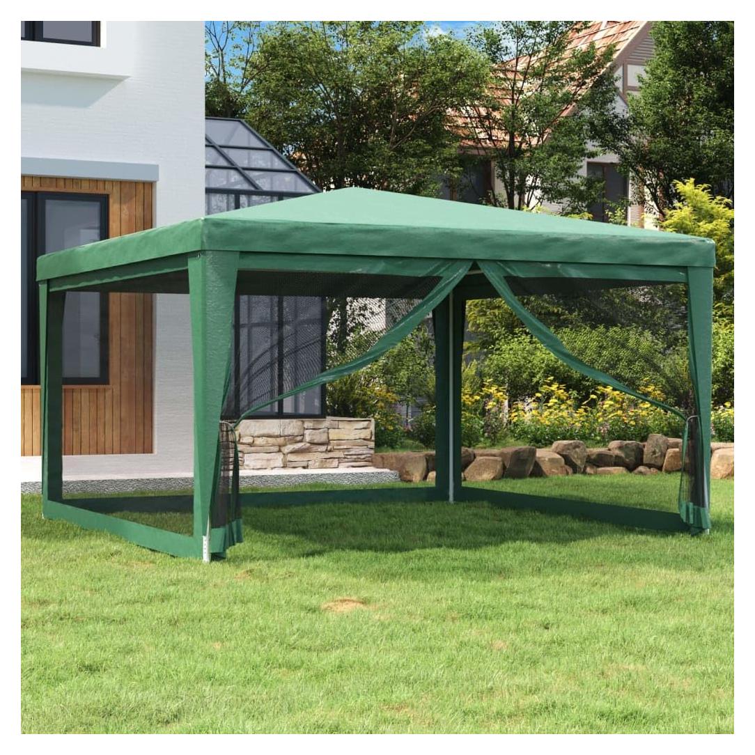 Carpa de Fiesta ANYCHOLE 4x4m con Paredes de Malla Verde HDPE
