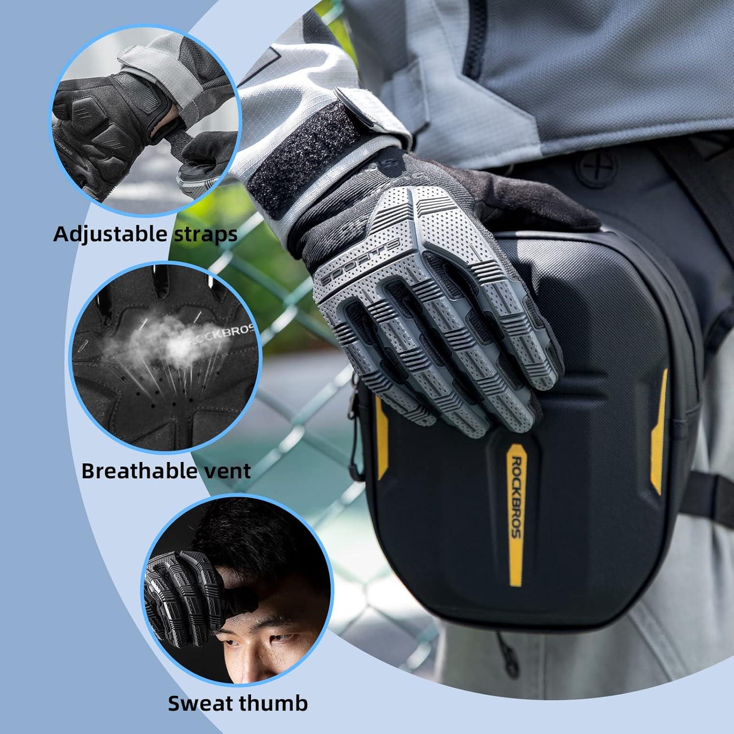 Guantes de Ciclismo ROCKBROS con Protección y Gel Negro