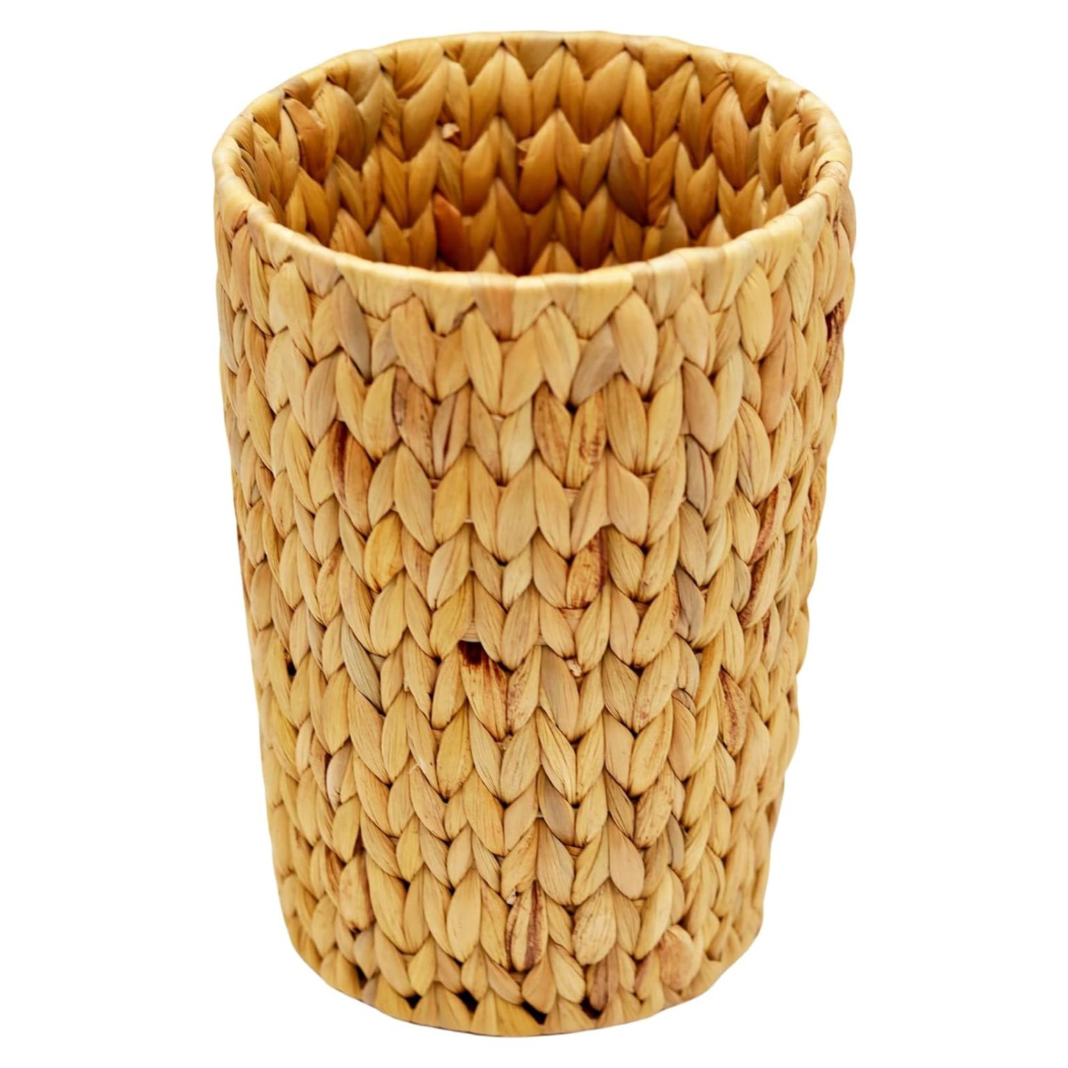 Cesta de Basura de Mimbre Rlosjin 11L con Asa - Jacinto de Agua