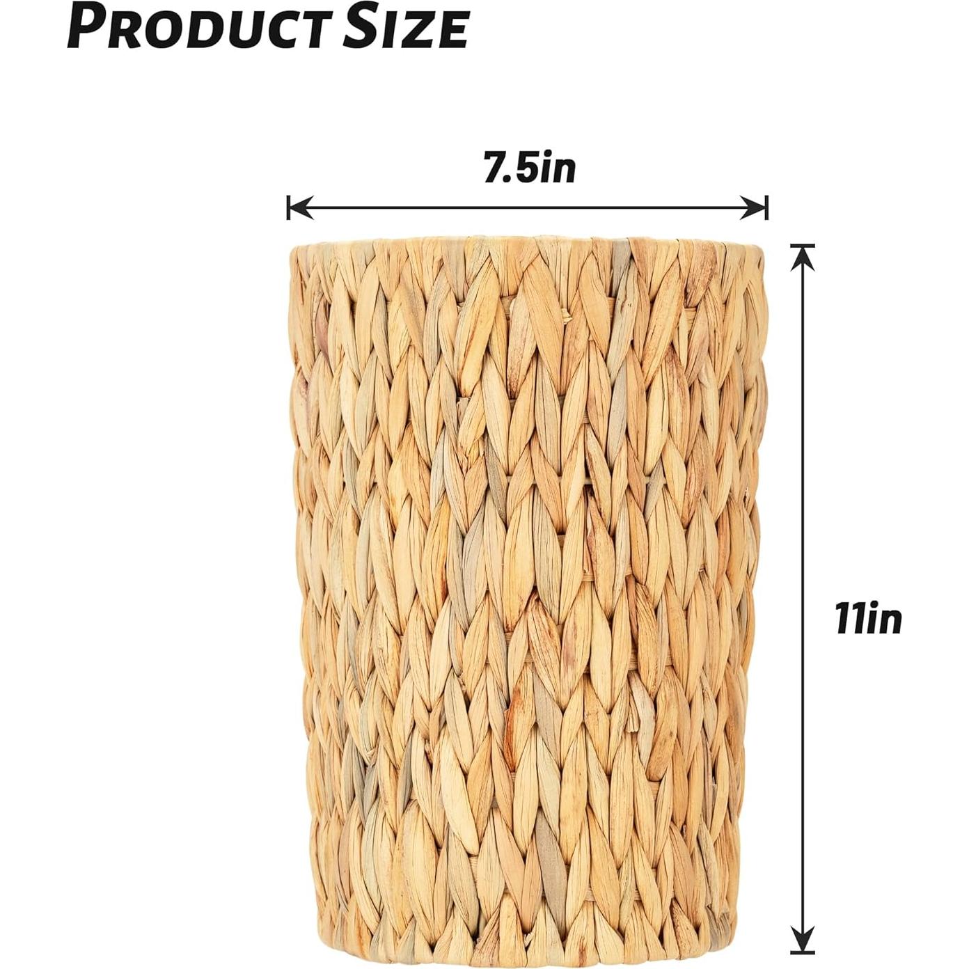 Cesta de Basura de Mimbre Rlosjin 11L con Asa - Jacinto de Agua