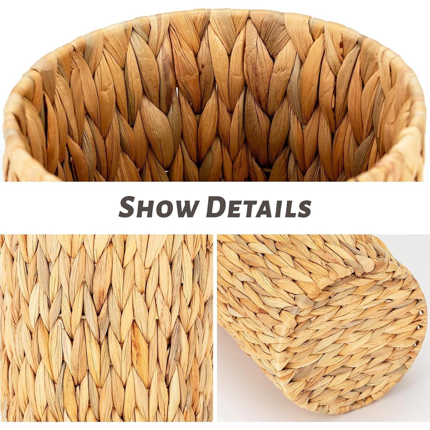 Cesta de Basura de Mimbre Rlosjin 11L con Asa - Jacinto de Agua