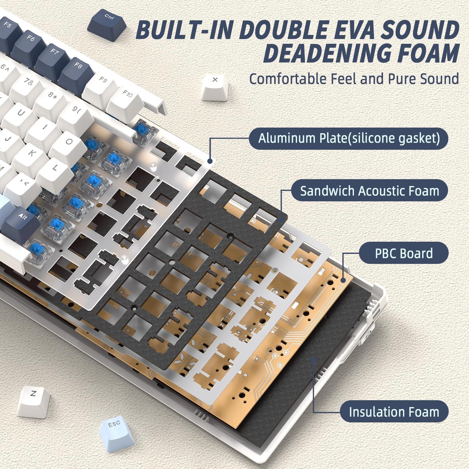 Teclado Mecánico Inalámbrico Attack Shark K8 RGB 100 Teclas
