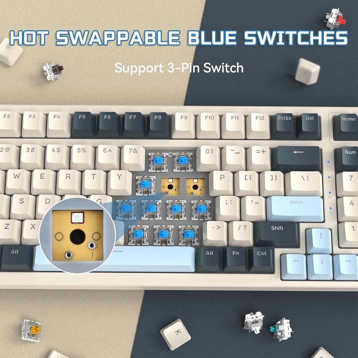 Teclado Mecánico Inalámbrico Attack Shark K8 RGB 100 Teclas