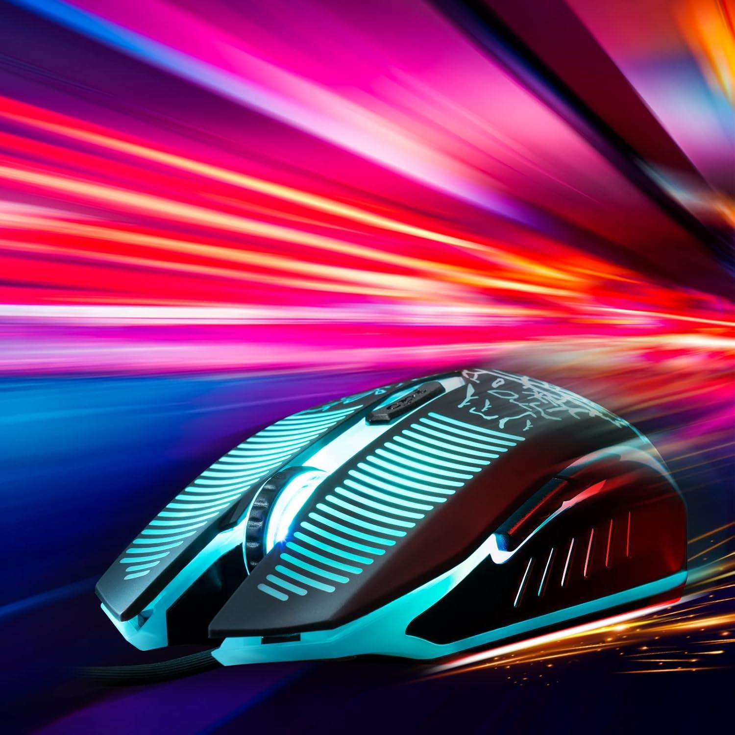 Combo Teclado y Ratón Gaming CHONCHOW LED RGB 4800DPI