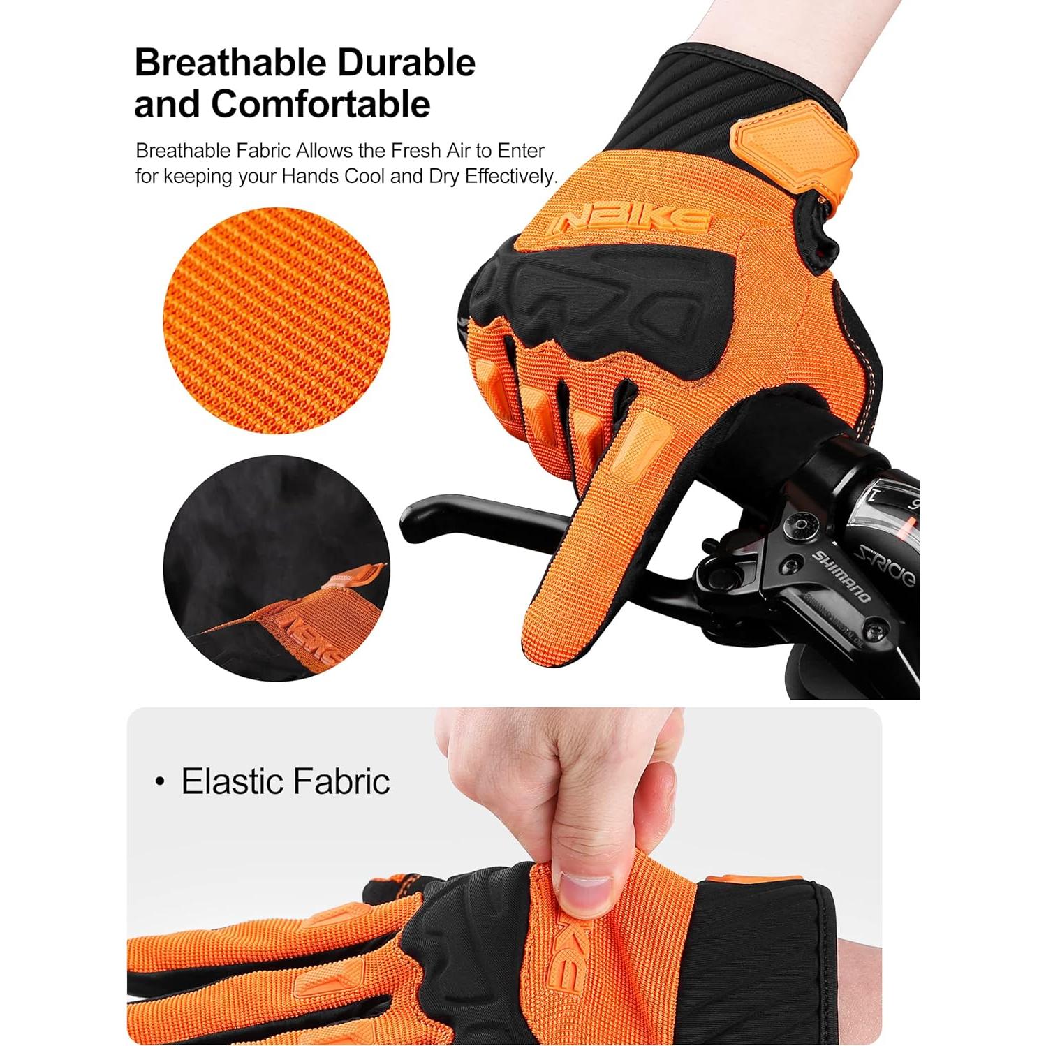 Guantes de Ciclismo INBIKE Naranja Grande con Protección