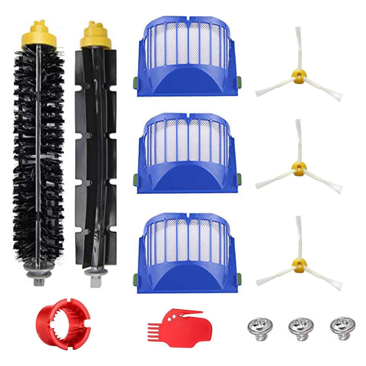 Kit de Repuesto para Aspiradora iRobot Roomba 600 - 3 Filtros y Cepillos