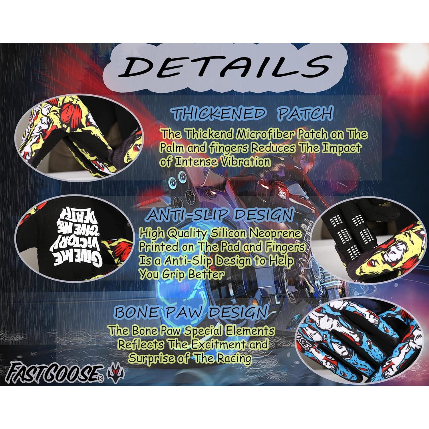 Guantes de Motocicleta FASTGOOSE Unisex Transpirables