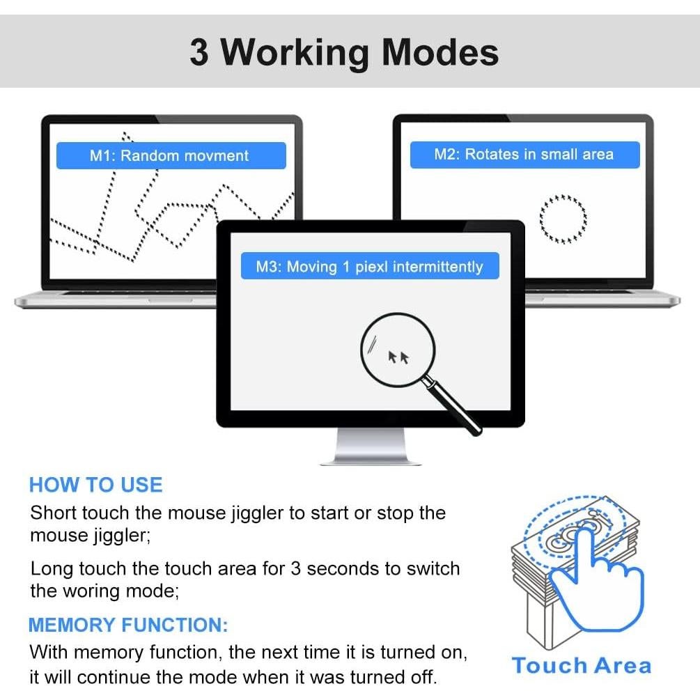 Mouse Jiggler Cooidea Mini Indetectable USB-C 2 Modos
