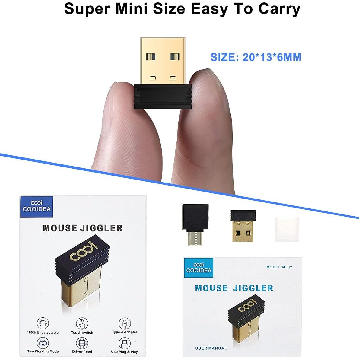 Mouse Jiggler Cooidea Mini Indetectable USB-C 2 Modos