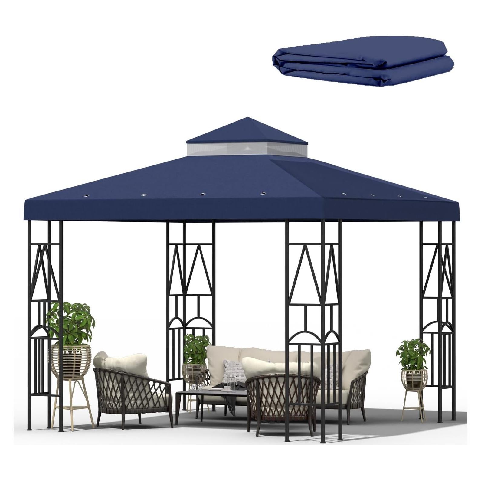 Cubierta de Reemplazo Gazebo 302x302cm Morikoro Azul Marino