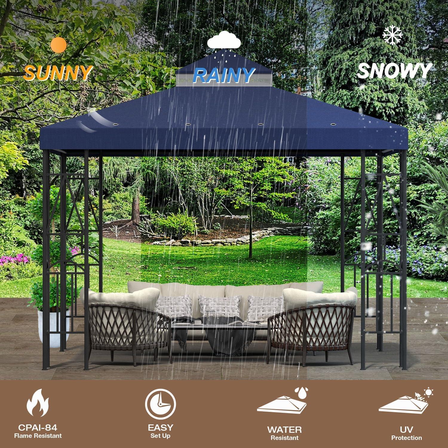 Cubierta de Reemplazo Gazebo 302x302cm Morikoro Azul Marino